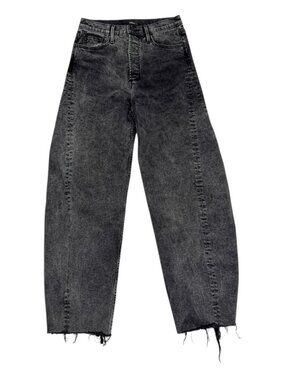 AQUA Luxury Designer BARREL JEANS Denim Grey Pants Womens 25